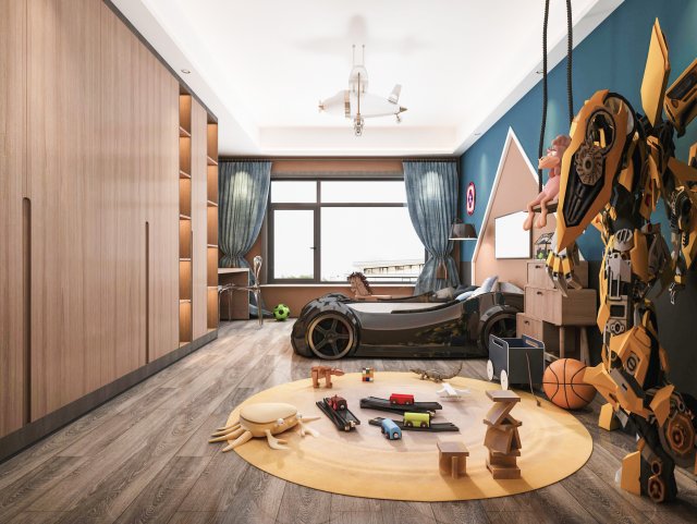 modern childrens room Modèle 3D .c4d .max .obj .3ds .fbx .stl .blend 