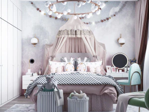 현대 어린이 방 3D 모델