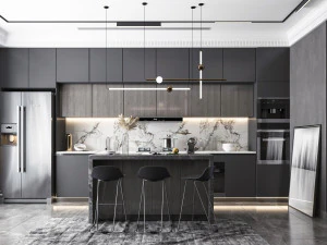 cozinha aberta de estilo moderno Modelo 3D