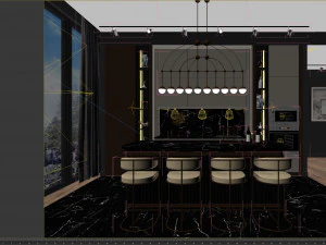 dapur mewah ringan modern Model 3D