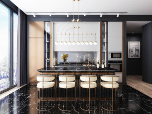 modern light luxury kitchen 3D Modell