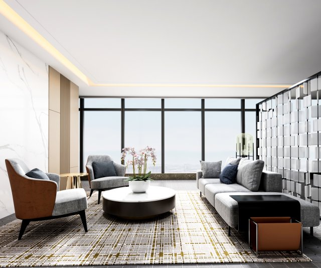 modern office reception room 3D 모델 .c4d .max .obj .3ds .fbx .stl .blend 