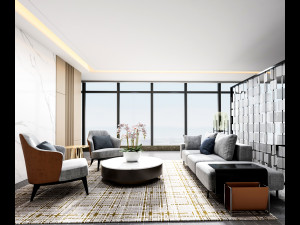 modern office reception room 3D मॉडल