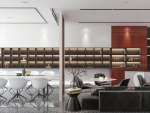modern office reception room 3D Model