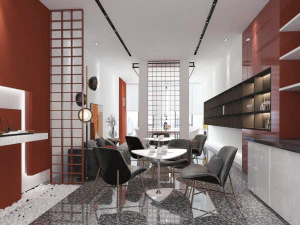 modern office reception room 3D Model