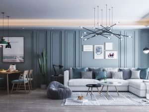 nordic living room dining room 3D Model