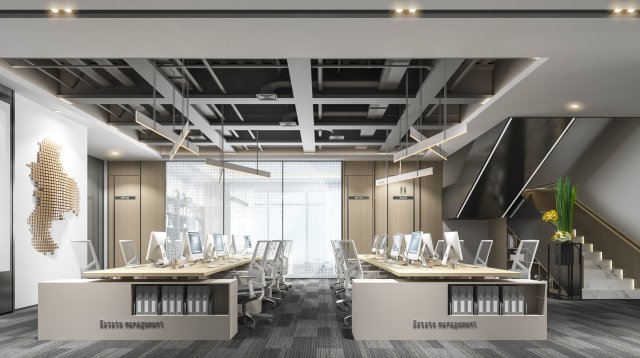 modern office Model 3D .c4d .max .obj .3ds .fbx .stl .blend 