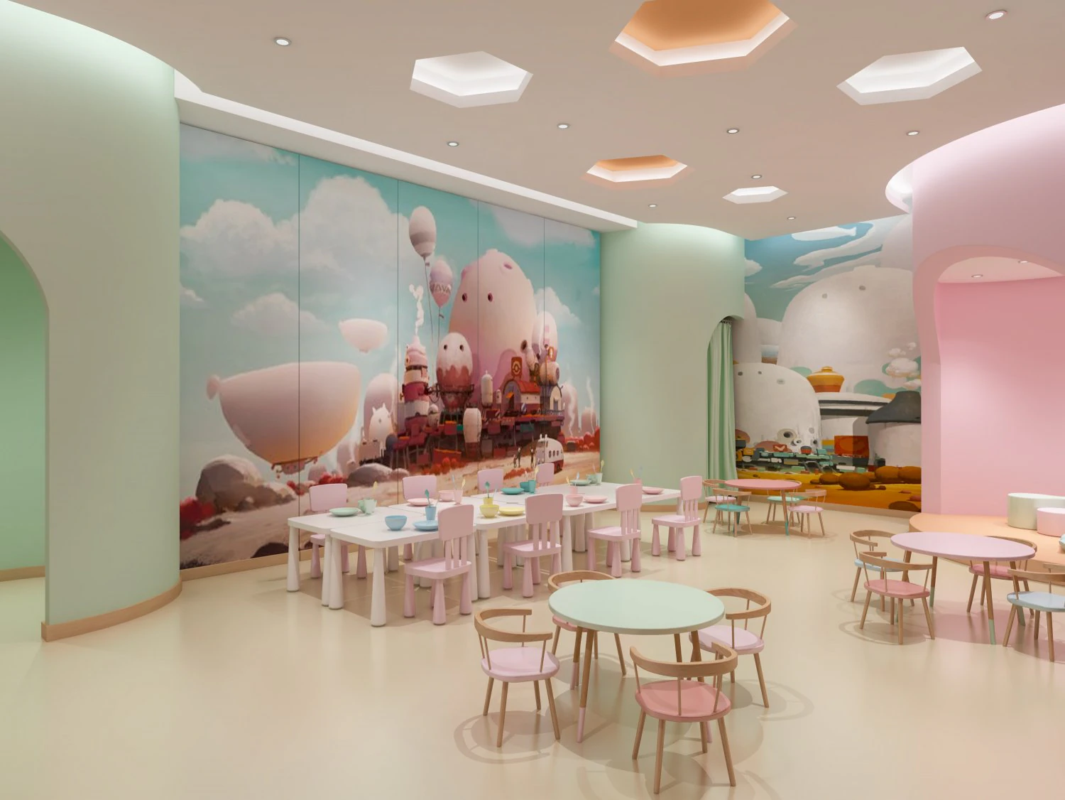 modern childrens restaurant 3D Model .c4d .max .obj .3ds .fbx .stl .blend 