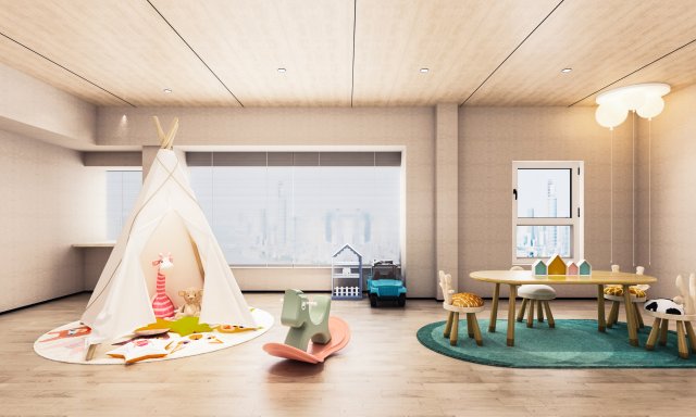 modern childrens entertainment area 3D Model .c4d .max .obj .3ds .fbx .stl .blend 