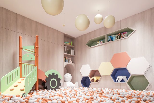 modern childrens entertainment area Model 3D .c4d .max .obj .3ds .fbx .stl .blend 