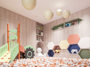 modern childrens entertainment area 3D Model