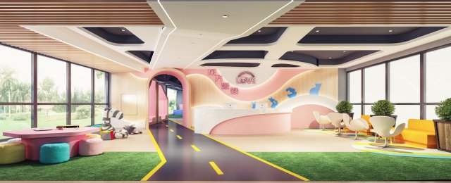 modern kindergarten hall 3D 모델 .c4d .max .obj .3ds .fbx .stl .blend 