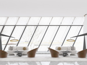 reception area of modern sales office 3D 模型