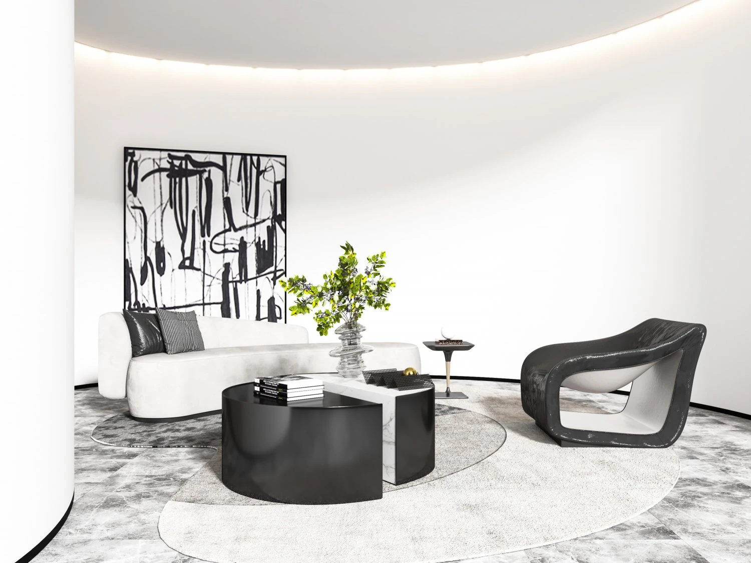reception area of modern sales office 3D Model .c4d .max .obj .3ds .fbx .stl .blend 