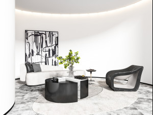 reception area of modern sales office 3D 모델