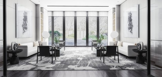 reception area of modern sales office 3D 모델 .c4d .max .obj .3ds .fbx .stl .blend 