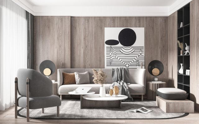 nordic living room 3D 모델 .c4d .max .obj .3ds .fbx .stl .blend 