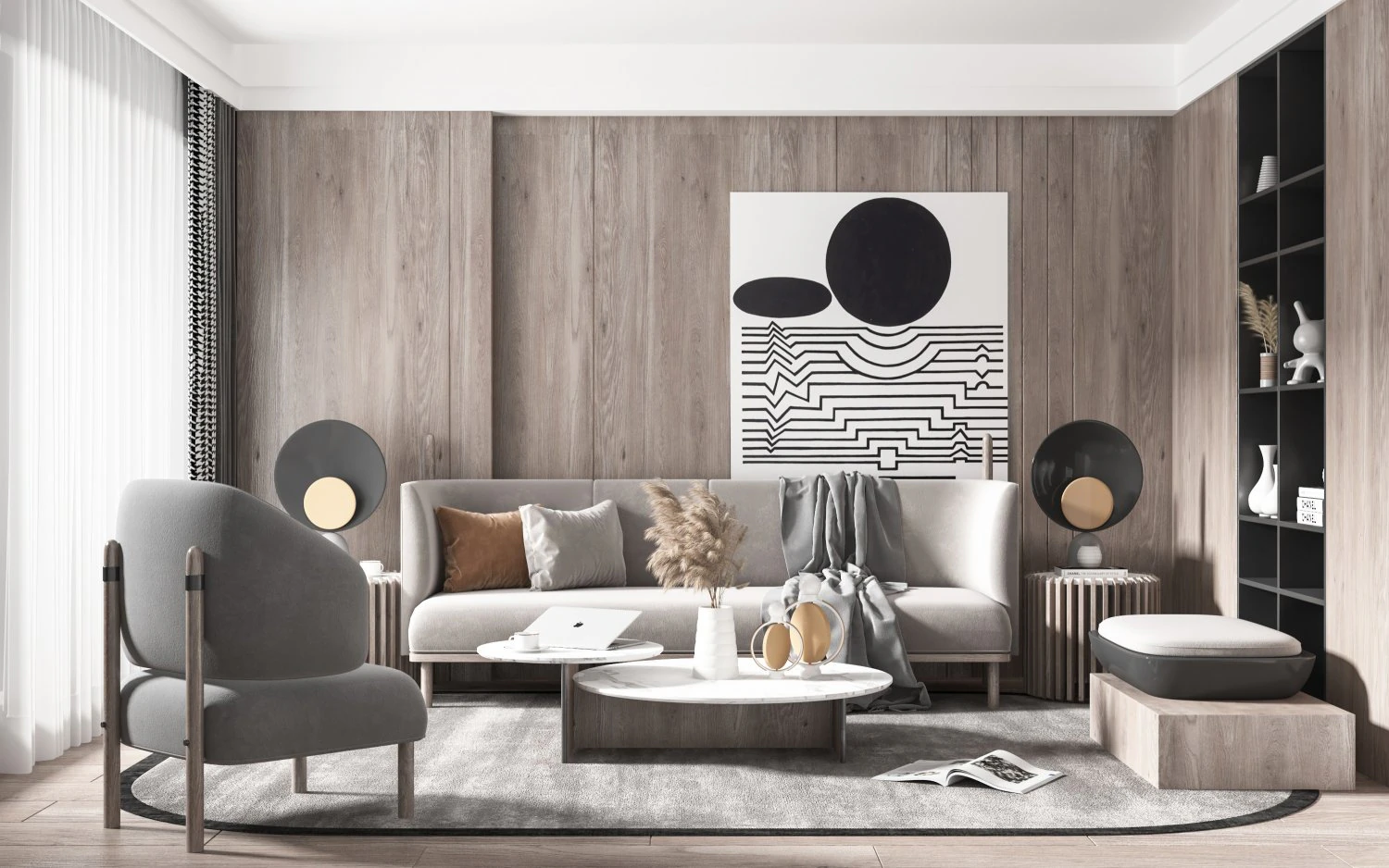 nordic living room 3D Model .c4d .max .obj .3ds .fbx .stl .blend 