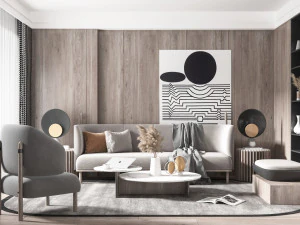 скандинавська вітальня 3D Модель