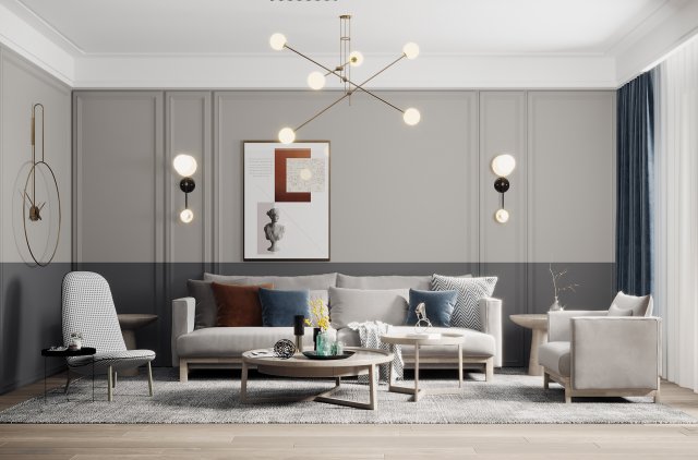 nordic living room Modello 3D .c4d .max .obj .3ds .fbx .stl .blend