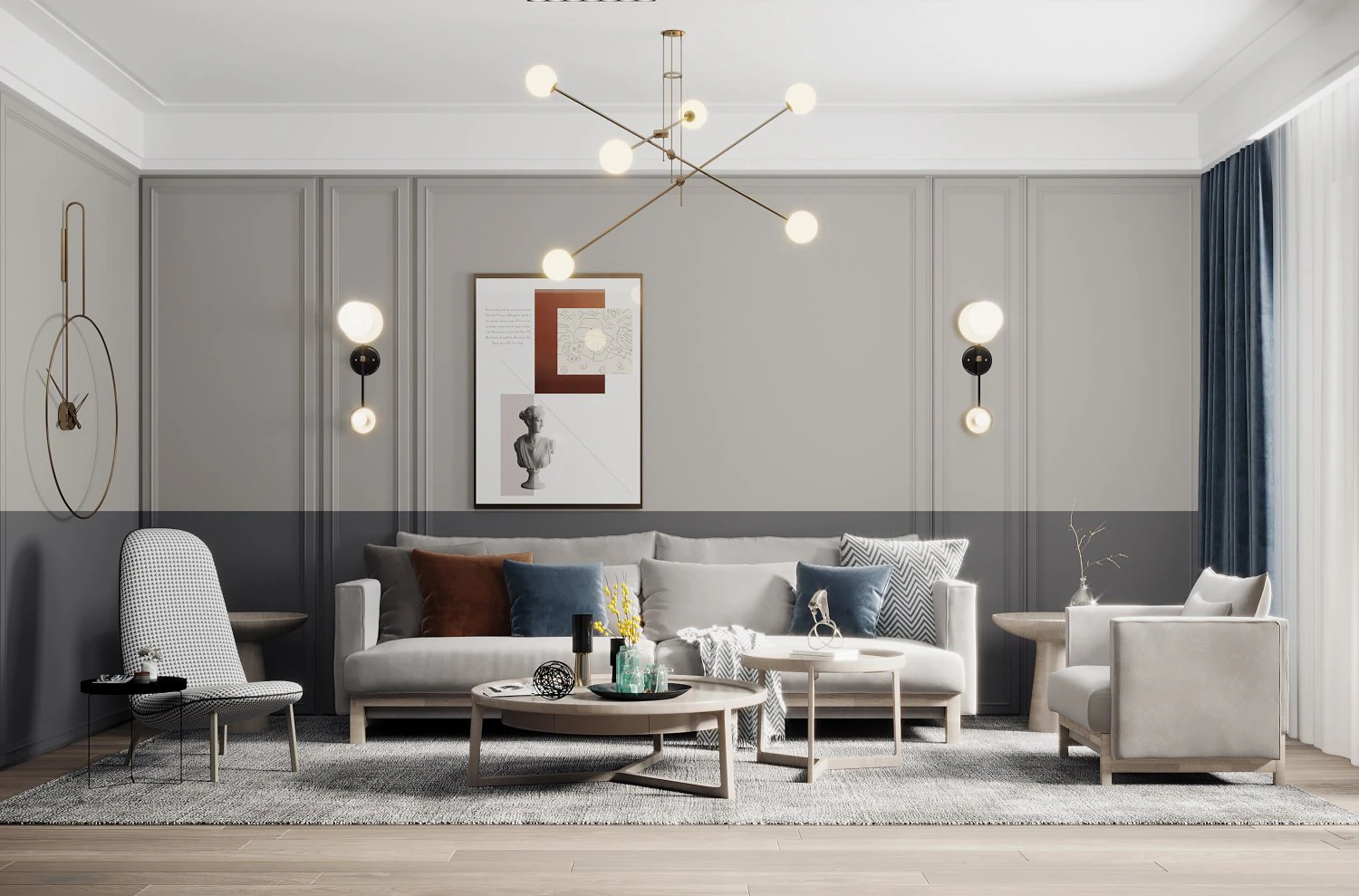nordic living room 3D Model .c4d .max .obj .3ds .fbx .stl .blend 
