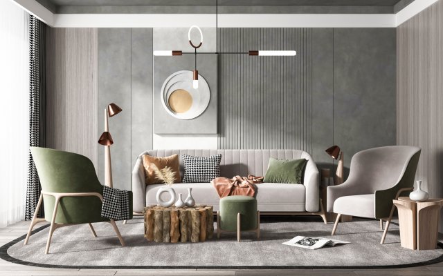 nordic luxury living room 3D-Modell .c4d .max .obj .3ds .fbx .stl .blend 