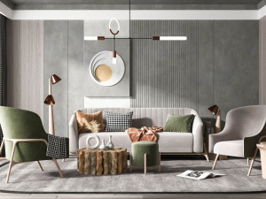 nordic luxury living room 3D Model