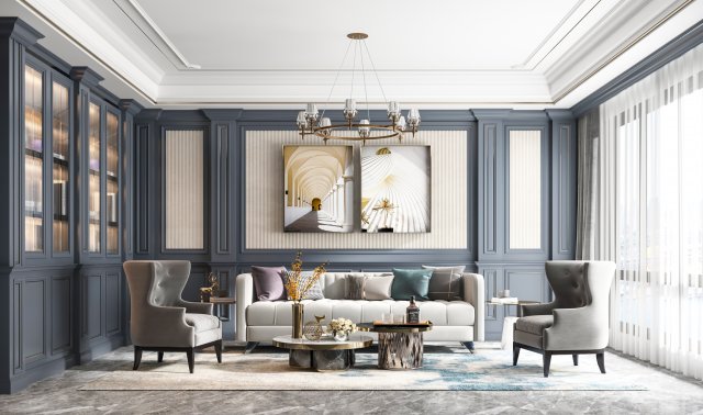 american living room 3D 모델 .c4d .max .obj .3ds .fbx .stl .blend 