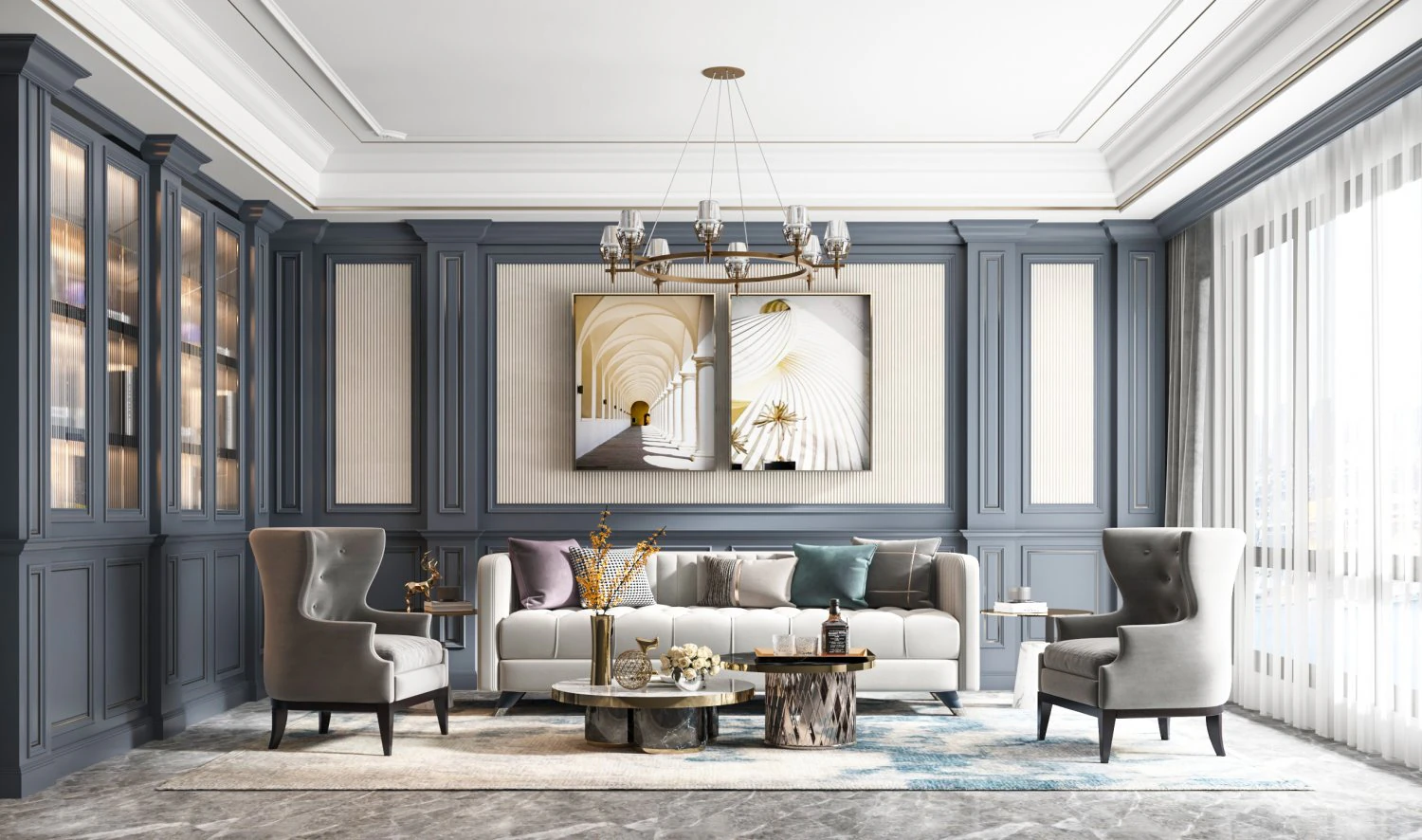 american living room 3D Model .c4d .max .obj .3ds .fbx .stl .blend
