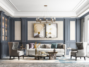 american living room 3D Модель