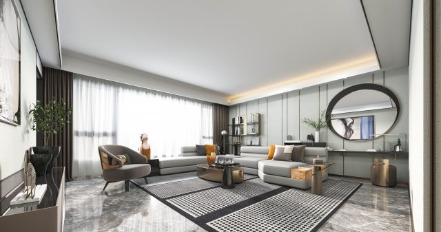 modern living room 3D 모델 .c4d .max .obj .3ds .fbx .stl .blend 