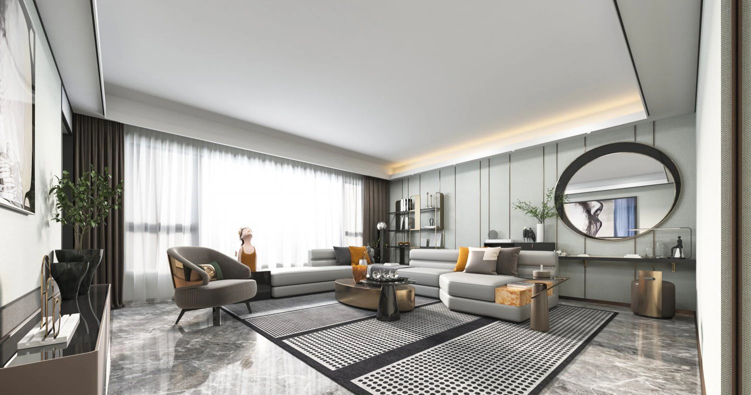 modern living room 3D Model .c4d .max .obj .3ds .fbx .stl .blend 