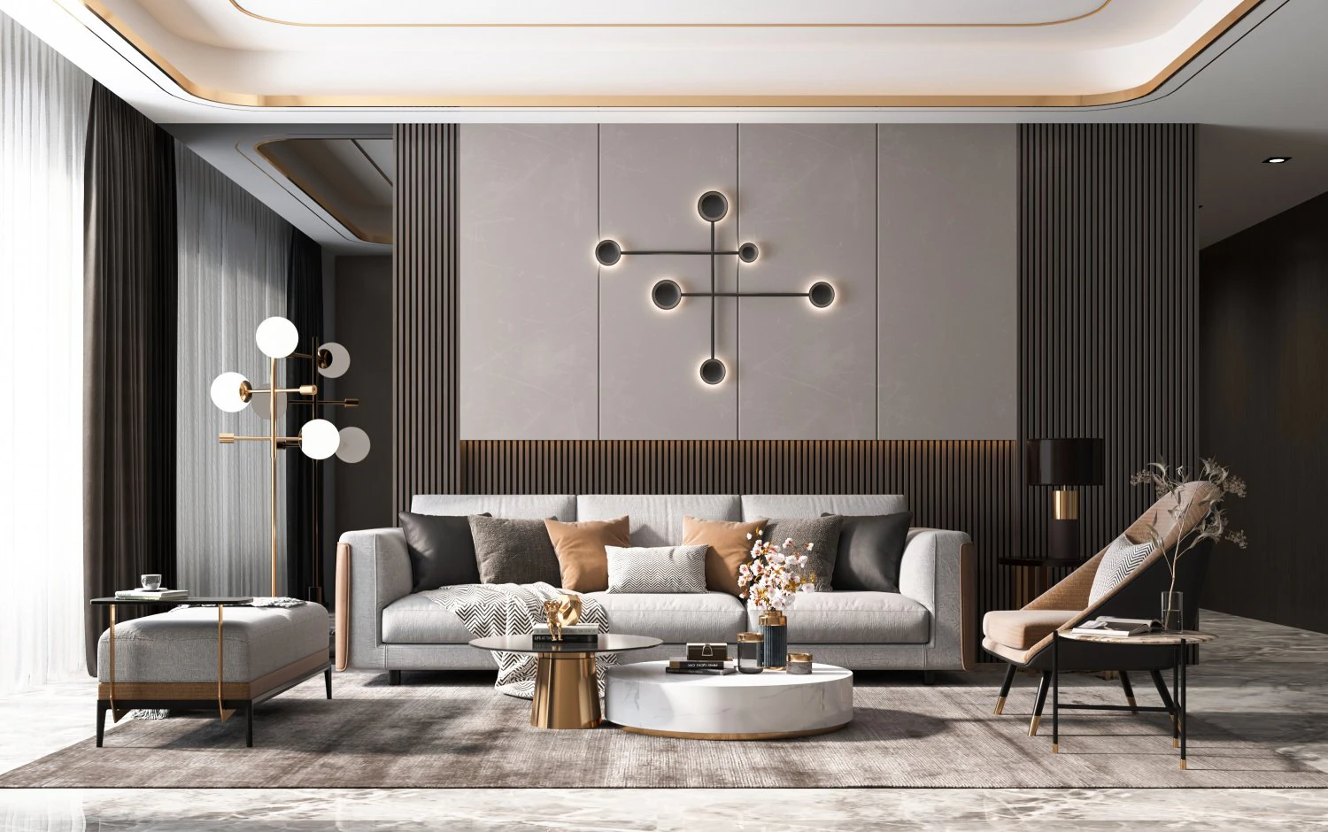 modern living room 3D Model .c4d .max .obj .3ds .fbx .stl .blend 