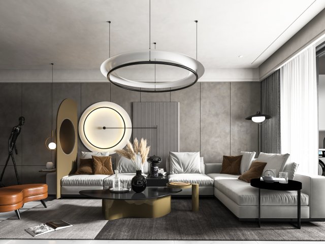 modern living room 3D 모델 .c4d .max .obj .3ds .fbx .stl .blend 