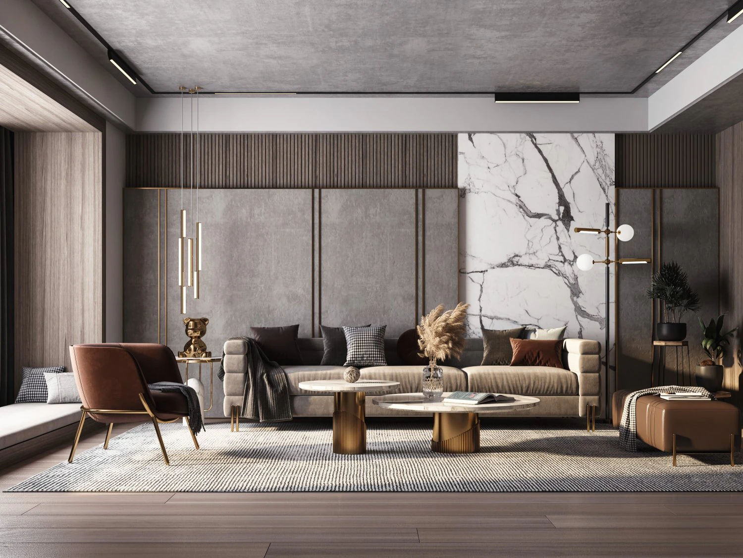 modern living room 3D Model .c4d .max .obj .3ds .fbx .stl .blend 