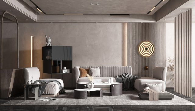 modern living room 3Dモデル .c4d .max .obj .3ds .fbx .stl .blend 