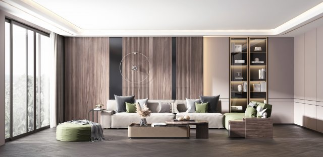 modern living room 3D Модель .c4d .max .obj .3ds .fbx .stl .blend 