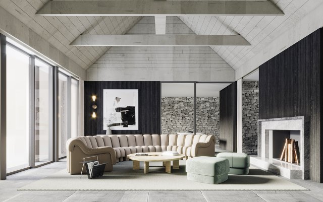 modern living room Modello 3D .c4d .max .obj .3ds .fbx .stl .blend 