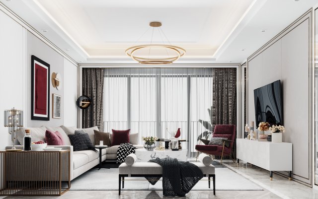 modern living room 3D 모델 .c4d .max .obj .3ds .fbx .stl .blend 