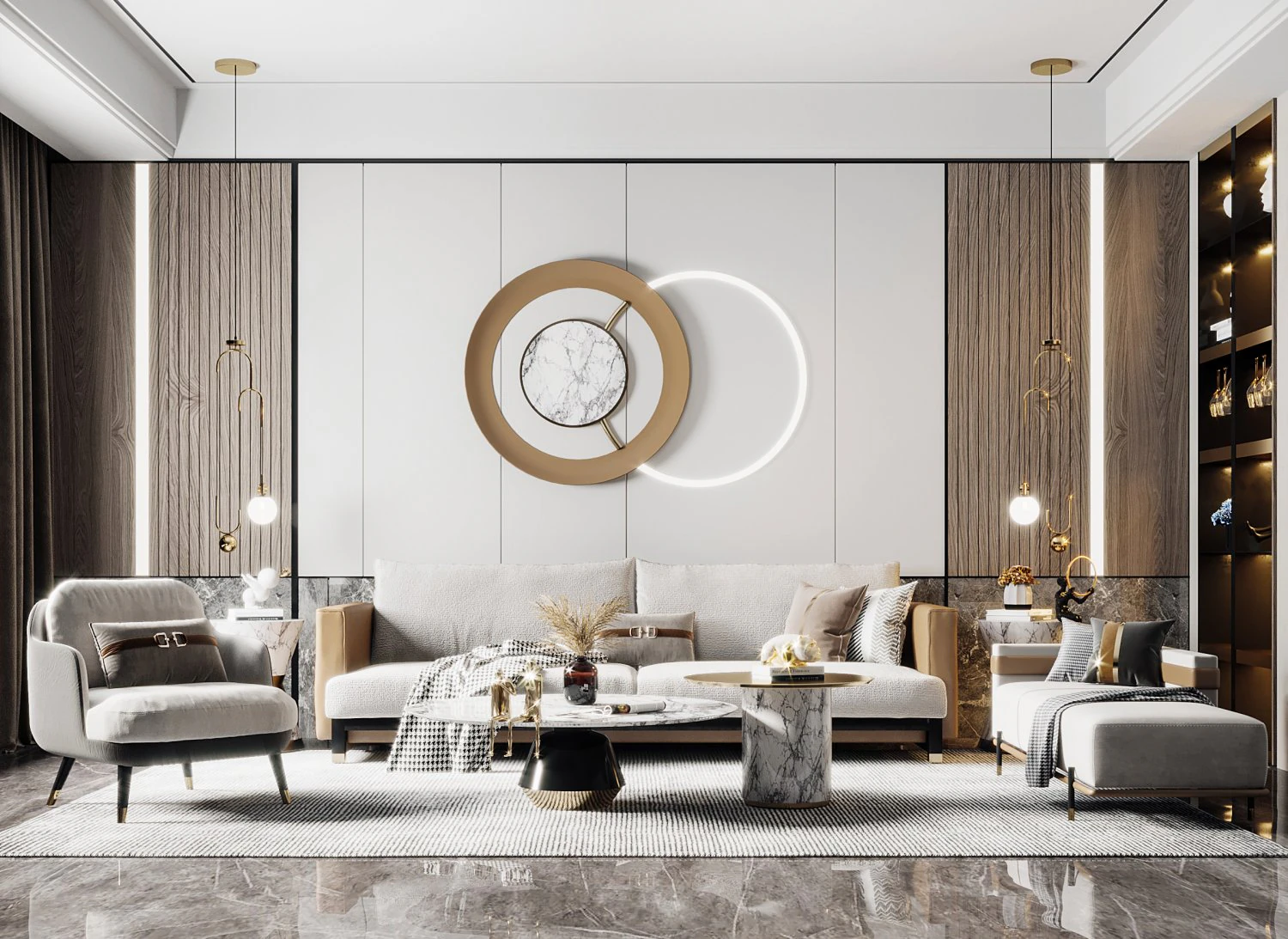 modern living room 3D Model .c4d .max .obj .3ds .fbx .stl .blend