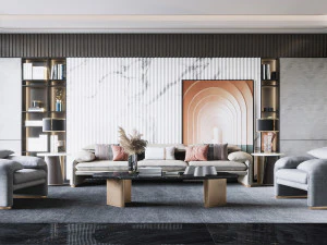 modern living room 3D Model