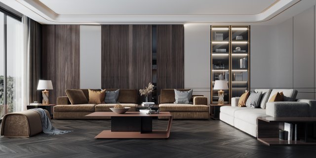 modern living room Model 3D .c4d .max .obj .3ds .fbx .stl .blend