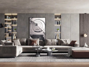 ruang tamu modern Model 3D