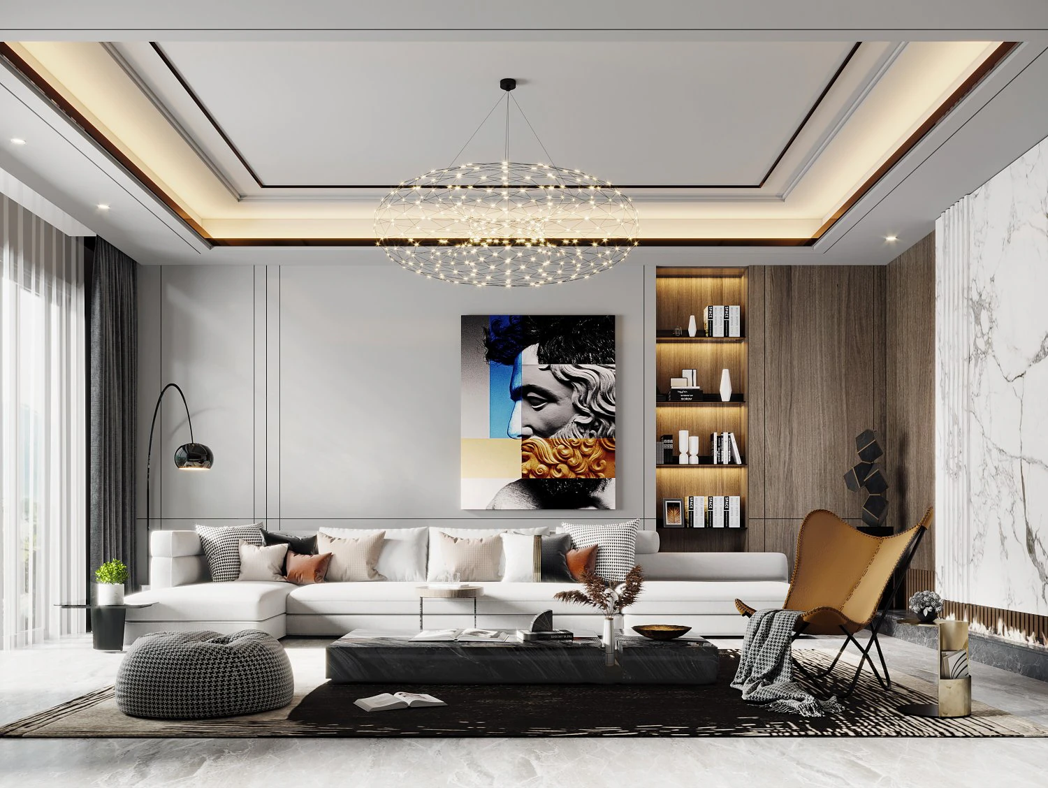 modern living room 3D Model .c4d .max .obj .3ds .fbx .stl .blend