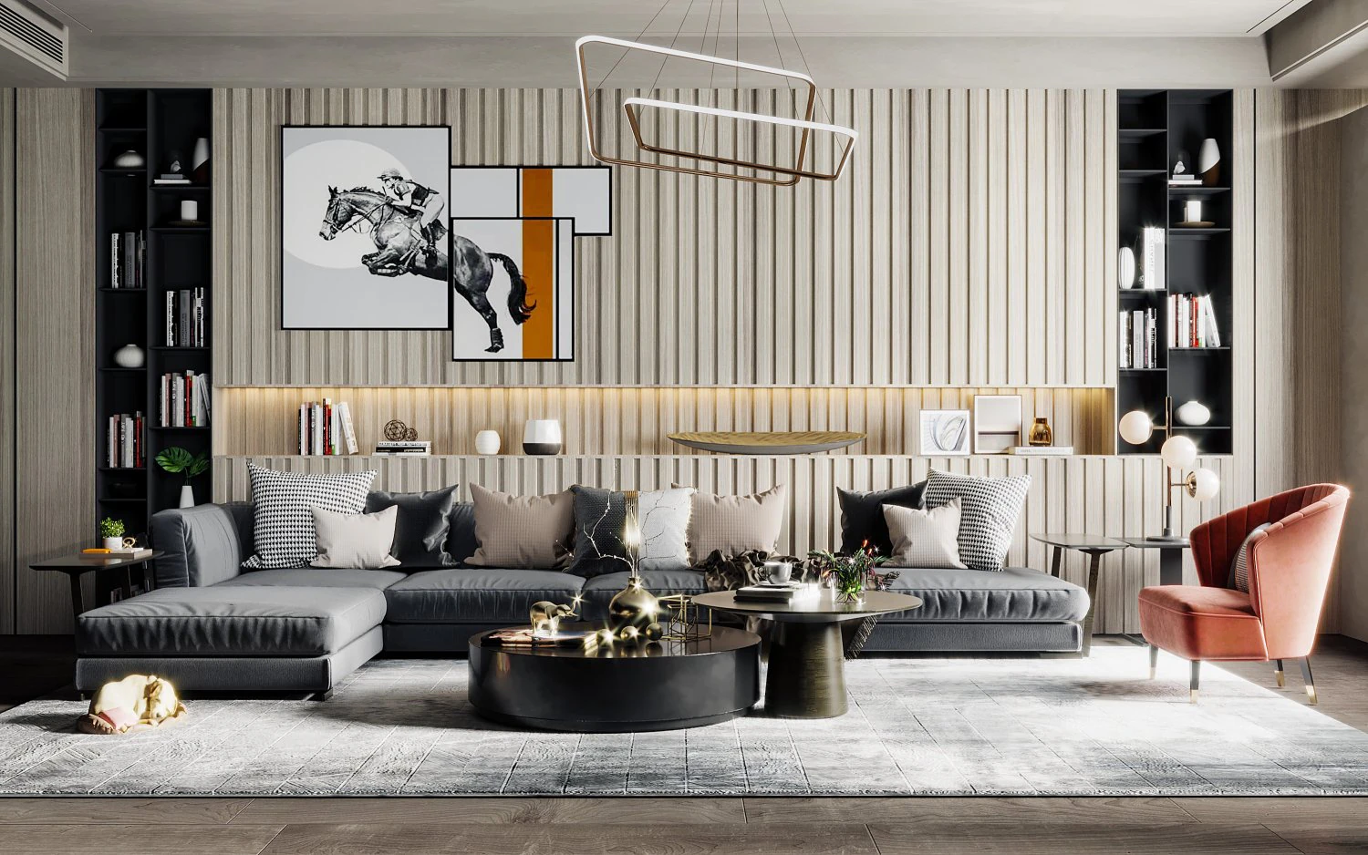 modern living room 3D Model .c4d .max .obj .3ds .fbx .stl .blend 
