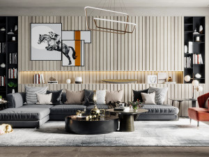 modern living room Modello 3D