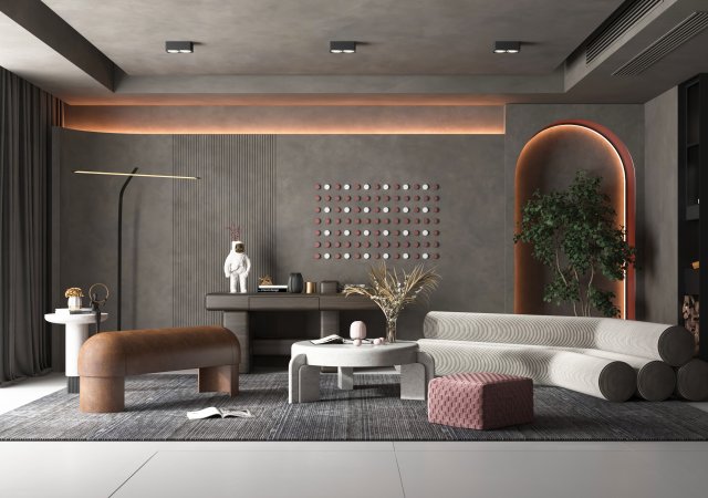 modern living room Modelo 3D .c4d .max .obj .3ds .fbx .stl .blend 