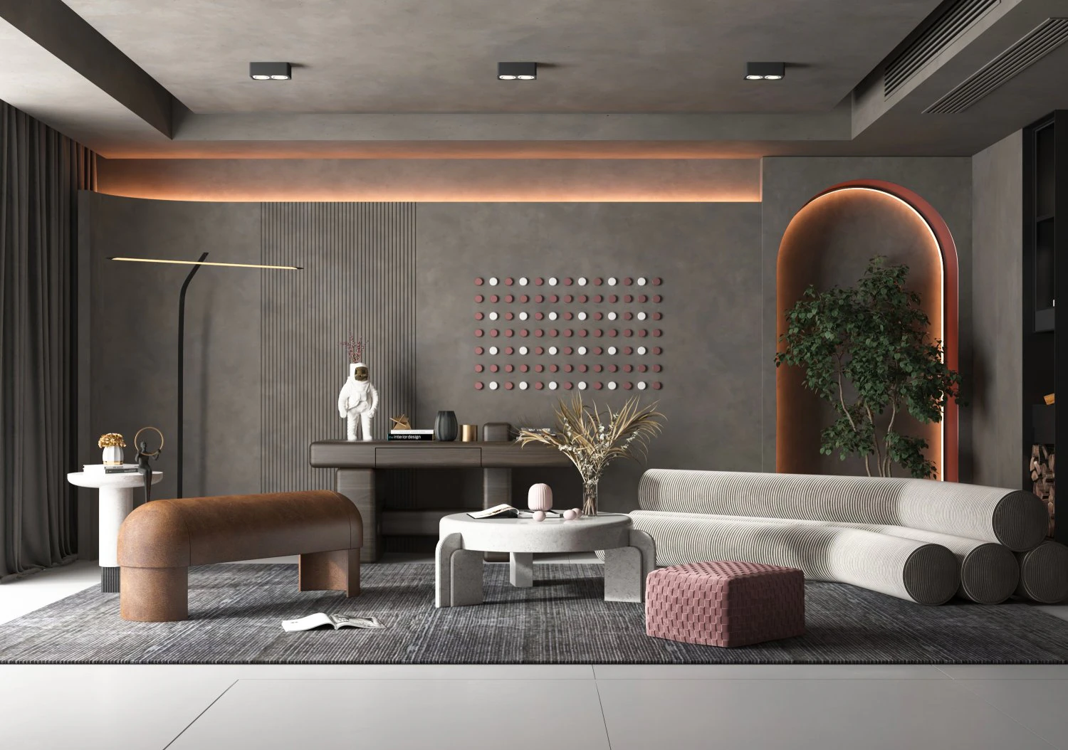 modern living room 3D Model .c4d .max .obj .3ds .fbx .stl .blend 