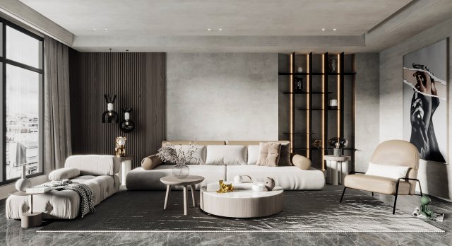 modern living room Modello 3D .c4d .max .obj .3ds .fbx .stl .blend 