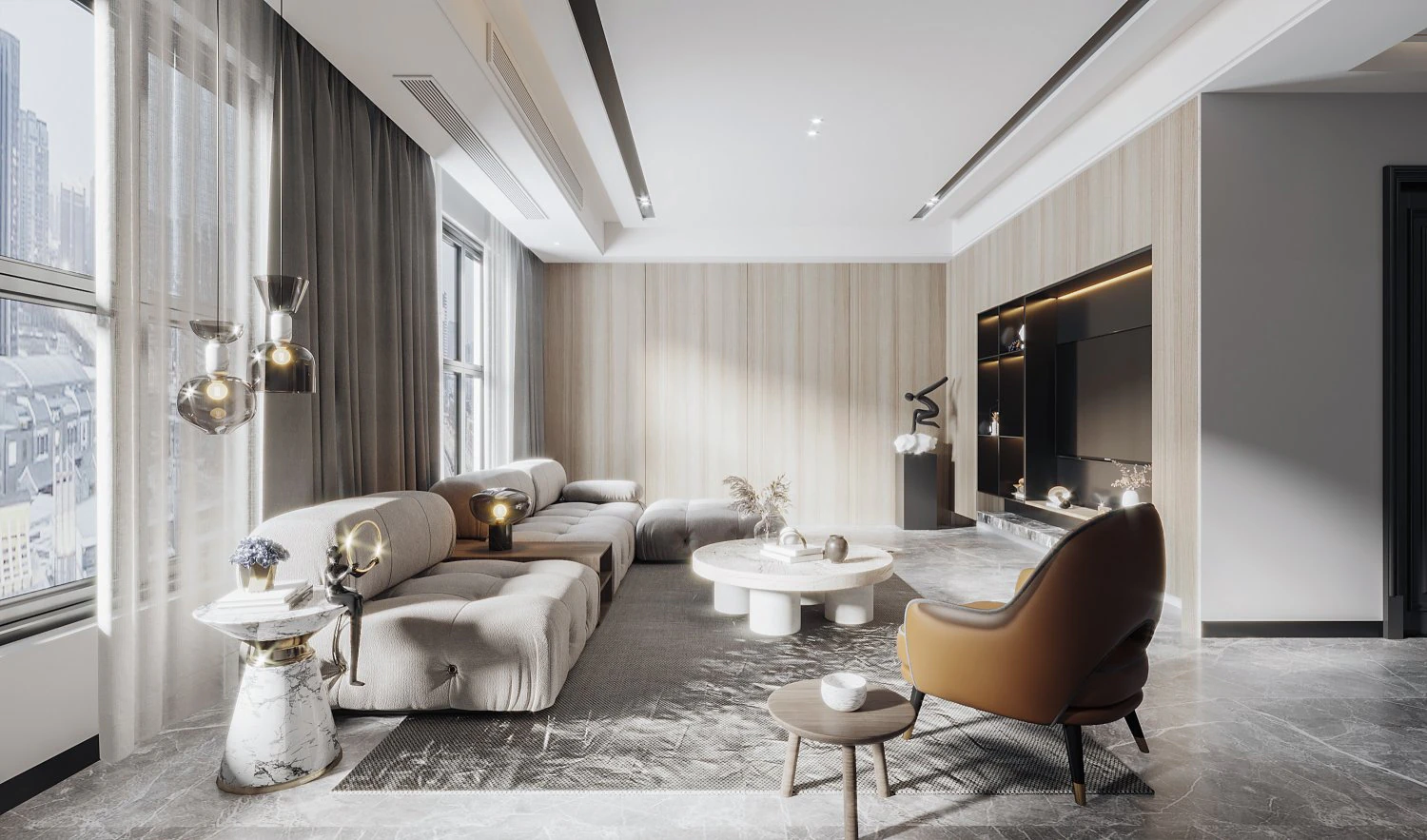 modern living room 3D Model .c4d .max .obj .3ds .fbx .stl .blend 
